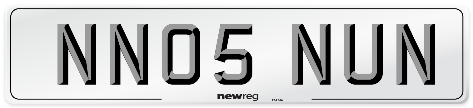 NN05 NUN Number Plate from New Reg